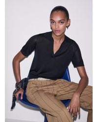 ME+EM - Silk Slim Knit Polo Tee - Lyst