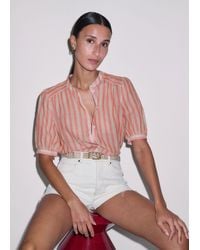 ME+EM - Stripe Blouse + Tie - Lyst