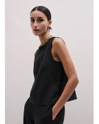 ME+EM - Crease-Less Linen Crochet Trim Straight Top - Lyst