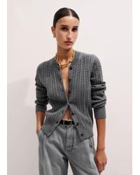 ME+EM - Merino Cashmere Micro Cable Cardigan - Lyst