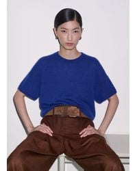 ME+EM - Wool Cashmere Silk Relaxed Crop Knit Tee - Lyst