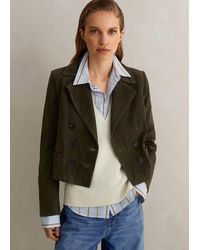 ME+EM - Suede Cropped Military Jacket - Lyst