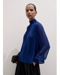 ME+EM - Silk Chic Rib Straight Blouse - Lyst