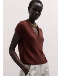 ME+EM - Merino Cashmere Silk V-Neck Straight Baby Tee - Lyst