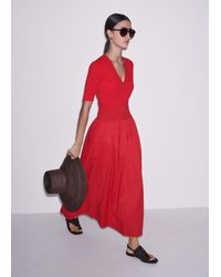 ME+EM - V-Neck Smocked Skirt Maxi Dress - Lyst