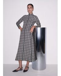 ME+EM - Graphic Jacquard Fit And Flare Midi Dress - Lyst