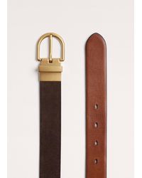 ME+EM - Classic Round Reversible Belt Chocolate/Tan - Lyst