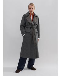ME+EM - Check Wool Trench Coat - Lyst