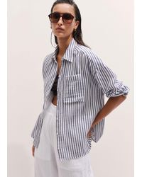 ME+EM - Cheesecloth Relaxed Striped Shirt - Lyst
