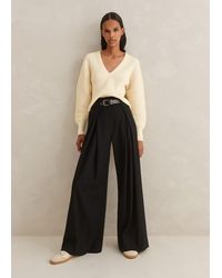 ME+EM - Flannel High-waisted Pleat Wide-leg Pant - Lyst