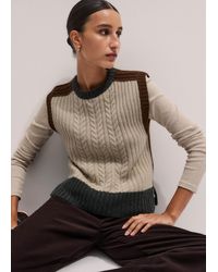 ME+EM - Merino Cashmere Patched Cable Knit Vest - Lyst