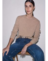 ME+EM - Cashmere Crew Neck Crop Jumper Camel Melange - Lyst