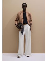 ME+EM - Wide Leg Textured Double Pleat Trouser - Lyst