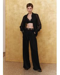 ME+EM - Wide Leg Satin Pleat Trouser - Lyst