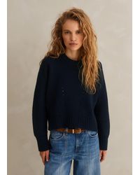 ME+EM - Chunky Cotton Curved Hem Sweater - Lyst