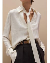ME+EM - Am-Pm Stripe Fluid Satin Shirt + Tie - Lyst