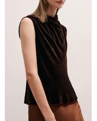ME+EM - Silk Blend Velvet Straight Top - Lyst