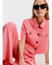 ME+EM - Lightweight Tailored Shirt Jacket Camellia Rose - Lyst