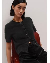 ME+EM - Brushed Cashmere Button Through Straight Knit Tee - Lyst