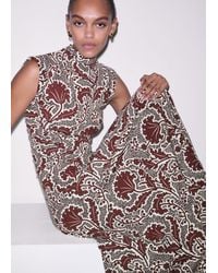 ME+EM - Rising Wildflowers Print Fit And Flare Maxi Dress Cinnamon Multi - Lyst