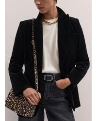 ME+EM - Stretch Velvet Sharp Shoulder Contour Blazer - Lyst