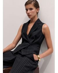 ME+EM - Pinstripe Wrap Waistcoat - Lyst