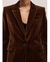 ME+EM - Velvet Sharp Shoulder Blazer - Lyst