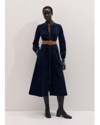 ME+EM - Cotton Cord Pleated Midi Dress - Lyst