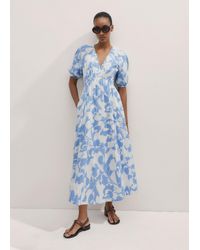 ME+EM - Cheesecloth Tulip Print Midi Dress - Lyst