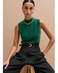 ME+EM - Brushed Cashmere High Neck Slim Knit Vest - Lyst