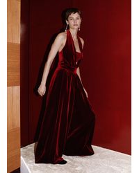 ME+EM - Fluid Velour Halterneck Jumpsuit - Lyst