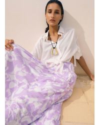 ME+EM - Cheesecloth Tulip Print Midi Skirt - Lyst