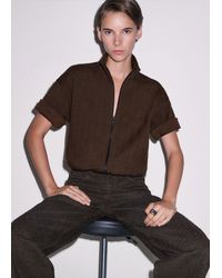 ME+EM - Relaxed Zip Through Top-Chocolate - Lyst