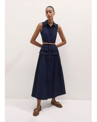 ME+EM - Seersucker Maxi Shirt Dress + Belt - Lyst