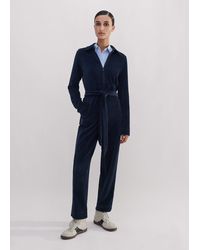 ME+EM - Fluid Cord Velour Jumpsuit + Belt - Lyst