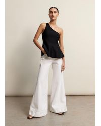 ME+EM - Structured One Shoulder Peplum Knit Top - Lyst