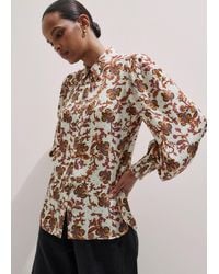 ME+EM - Silk Ornate Floral Paisley Print Blouse - Lyst