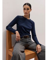 ME+EM - Ultimate Rib Long Sleeve Top Mélange - Lyst
