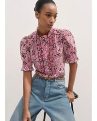 ME+EM - Silk Cotton Floral Print Blouse - Lyst