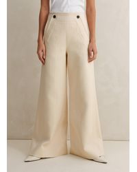 ME+EM - Cotton Herringbone Wide-Leg Trouser - Lyst