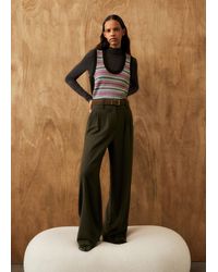 ME+EM - Flannel Pleat-front Wide Tapered Pants - Lyst