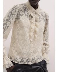 ME+EM - Embroidered Tulle Ruffle Blouse + Cami - Lyst