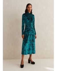 ME+EM - Crushed Stretch Velvet Fit And Flare Maxi Dress - Lyst