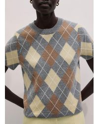 ME+EM - Cashmere Argyle Baby Tee - Lyst