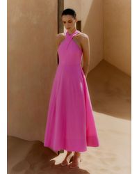 ME+EM - Linen-blend Crossover Maxi Dress - Lyst