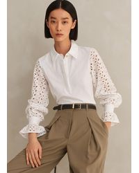 ME+EM - Cotton Broderie Layering Shirt - Lyst