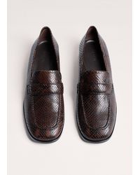 ME+EM - Square Toe Loafer Tan-Chocolate - Lyst