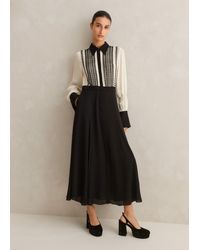 ME+EM - Silk Georgette Lace Maxi Shirt Dress + Belt - Lyst