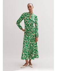 ME+EM - Lantana Flower Print Midi Dress - Lyst
