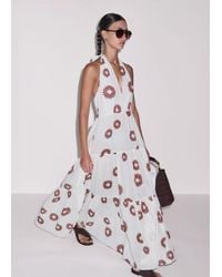 ME+EM - Cotton Modern Daisy Print Full Length Dress Soft-Cinnamon - Lyst